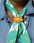 Brass Bandana Slide - Large Thunderbird - Scarf Ring