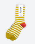 Eureka Striped Unisex Crew Socks in Yellow, White, Red