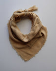 Oatmeal Classic Print Naturally Raw Silk Bandana -black ink