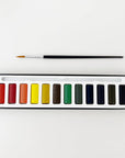 Watercolor paint set with brush