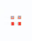 Beaded Handwoven Tulip Stud Pack (Cream/Tan)