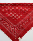 Poppy Red Classic Print Naturally Dyed Bandana (white)