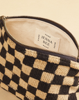 Black Checkered Cosmetic Bag
