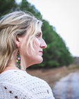 Beaded Handwoven Wildflower Fringe Earrings (Black)