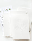 Garden flowers paintable watercolor notecard set