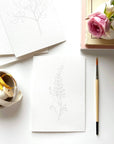 Garden flowers paintable watercolor notecard set