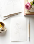 Garden flowers paintable watercolor notecard set