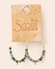 Stone Disc Hoop Earring - African Turquoise/Gold