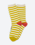 Eureka Striped Unisex Crew Socks in Yellow, White, Red