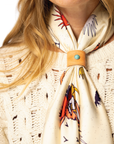 Leather Bandana Slide - Studded Diamond - Scarf Ring