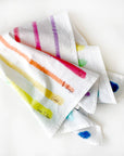 Rainbow Stripe Hand-painted Tea Towel