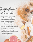Grapefruit & Cardamom Tea-Solid Brass 14oz Pure Soy Candle