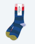 Fillmore Blue Striped Crew Length Unisex Socks