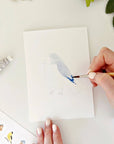 Birds paintable watercolor notecard set