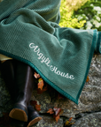 Harborview Herringbone Forest Green Blanket