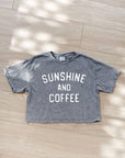SUNSHINE AND COFFEE Cropped Mineral Washed Graphic Top