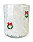 Mistletoe Wreath Holiday Confetti Icon 12oz Candle