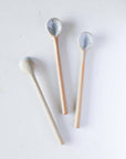 Ceramic Long and Short Spoons White