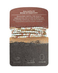 Stone Wrap Bracelet/Necklace - Agalmatolite/Silver/Gold