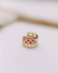 Pink & White Checkered Hoops