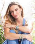 Mixed Media Bracelet - Harmony/Blue Howlite/Gold