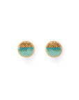 Beaded Handwoven Sweet Tart Stud Earrings (Blue)