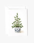 Blue potted tree mini enclosure notecard