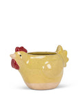 Sm Ylw Chicken Planter-5"L