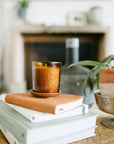 The Meadow Candle | Soy Wax Amber Glass Gold Foil Floral Box