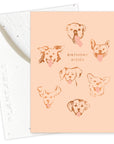 Dog Kisses Sprout-Birthday Mini Greeting Card (2.5" x 3.5")