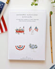Americana paintable watercolor notecard set