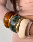 Caelia Modern Bold Statement Resin Bangle