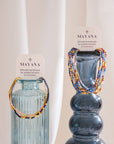 Set/3 Miyuki Beaded Stretch Bracelets (Black/Pink/White)