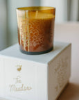 The Meadow Candle | Soy Wax Amber Glass Gold Foil Floral Box