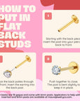 Bow Flat Back Studs