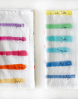 Rainbow Stripe Hand-painted Tea Towel