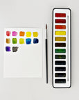 Watercolor paint set with brush