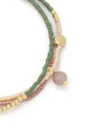 Mixed Media Wrap Bracelet/Necklace - Healing/Tourmaline/Gold