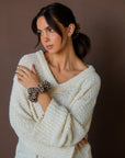 Brown Houndstooth Oversized Scrunchie