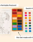 Spring Pans Set - 16 Watercolors | Ecofriendly | Lightfast