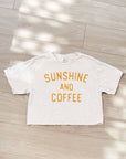 SUNSHINE AND COFFEE Cropped Mineral Washed Graphic Top
