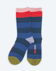 Fillmore Blue Striped Crew Length Unisex Socks