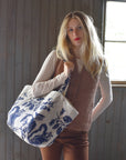 Pine Cone Heavy Linen Boho Tote Bag