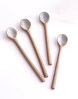 Ceramic Long and Short Spoons White