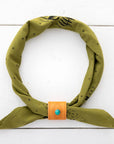 Leather Bandana Slide - Studded Diamond - Scarf Ring