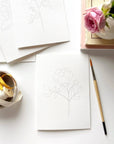 Garden flowers paintable watercolor notecard set