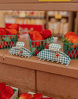 BLUE GINGHAM STRAWBERRY CHARM CLAW