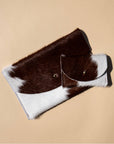 Envelope Pouch - Brown + White Hair on Hide