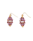 Beaded Handwoven Astoria Drop Earrings (Blue/Pink)