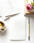Garden flowers paintable watercolor notecard set